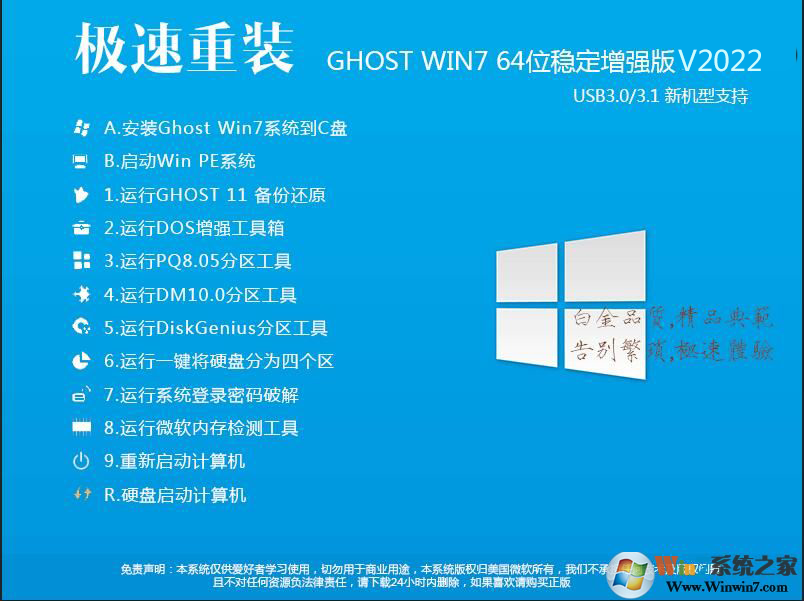 重装Win7系统最好的版本