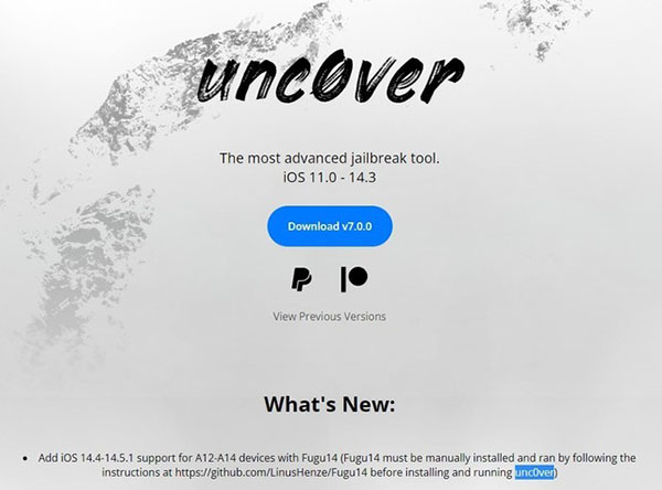 越狱工具 Unc0ver 7.0.0 发布：支持苹果 iOS 14.4 至 14.5.1